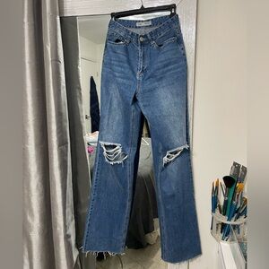 YMI women’s Distressed Blue Jeans